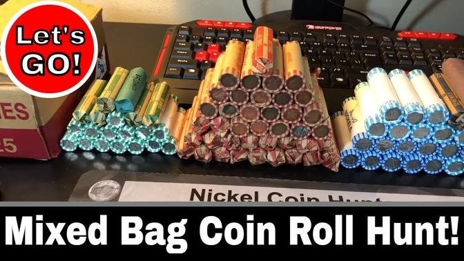 Mixed Bag Coin Roll Hunting - Nickels Dimes and Pennies!