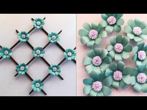 Very Easy Paper Flowers Wall Hanging / Paper Flower Wall Hanging - DIY Wall Decor - Paper Flower