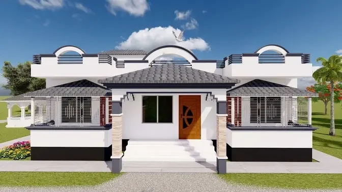 Facebook এ  ভাইরাল নতুন বাড়ির ডিজাইন। 3 Bedroom House Design Ideas.  Houseplan