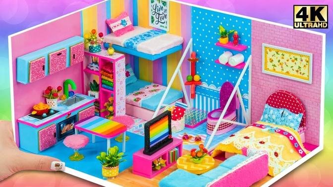 DIY Miniature Cardboard House #125 ❤️ Build Super Cute Pink House have Two Bedroom from Cardboard