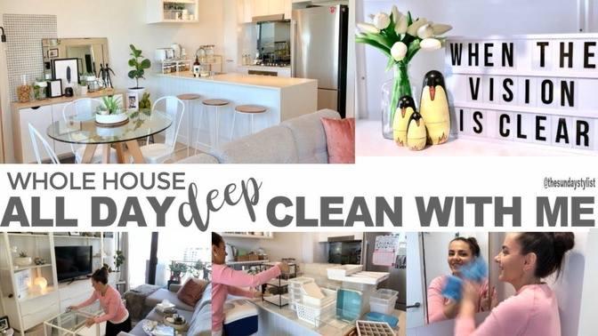 ALL DAY CLEAN WITH ME - DEEP CLEANING MY WHOLE APARTMENT || THE SUNDAY STYLIST 