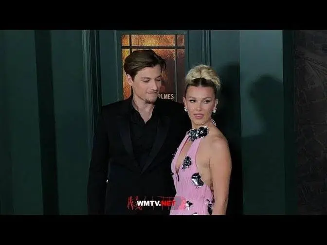 Millie Bobby Brown and Jake Bongiovi arrive at Netflix's 'Enola Holmes 2' World Premiere in NYC