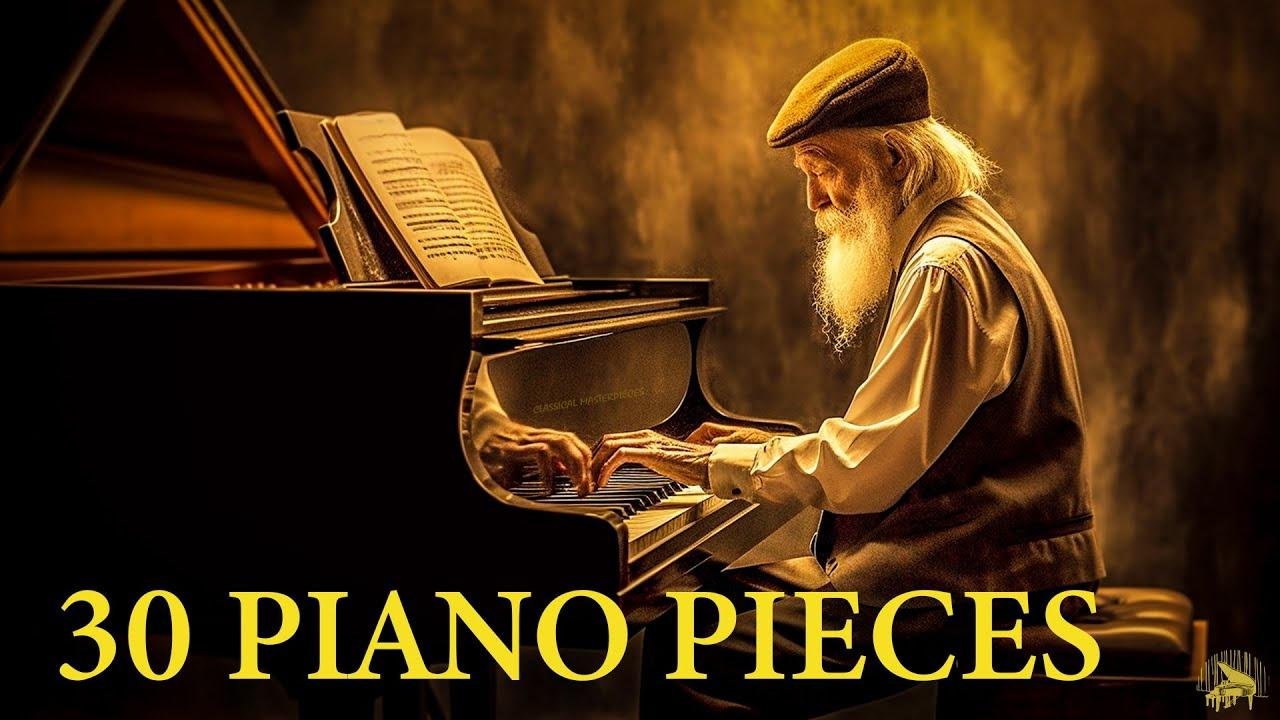 30 Most Famous Classical Piano Pieces. Chopin, Beethoven, Debussy, Satie, Bach. The Best of Piano