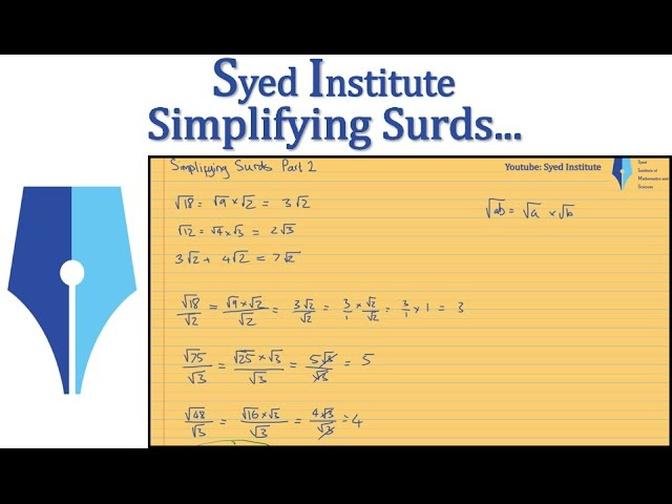Simplifying Surds Part 2 _ Core 1 OCR_AQA_Edexcel A-Level Maths (GCSE)