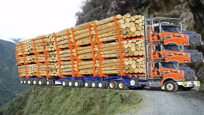 10 World's Dangerous Fastest Logging Wood Truck Operator Skills, Incredible Modern Wood Sawmill