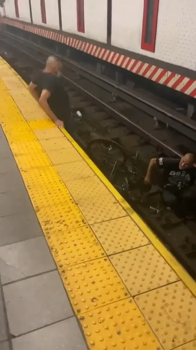 Man in a wheelchair falls onto subway tracks in New York City