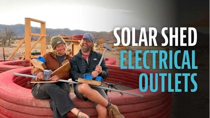 Hyperadobe Off-Grid Solar Shed Office - Electrical Outlets