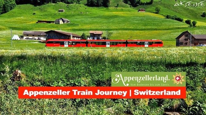 Switzerland Wasserauen - Appenzell - Gossau Train Journey | Appenzell Railways | 4K 60fps Video