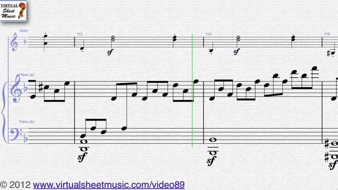 Ludwig Van Beethoven's Sonata Op.24 No.5 "Spring" Sheet Music for Violin and Piano - Video Score