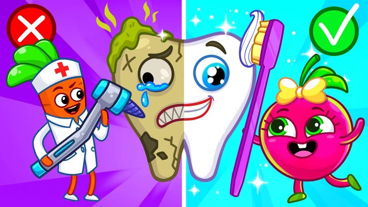Protect Your Teeth 🦷🪥 Dentist Check-Up and Learn Healthy Habits for Kids with Pit & Penny 🥑