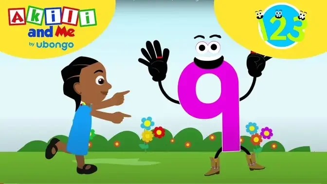 Count to NUMBER 9! Counting Numbers for kids | Akili and Me | Learning videos for toddlers