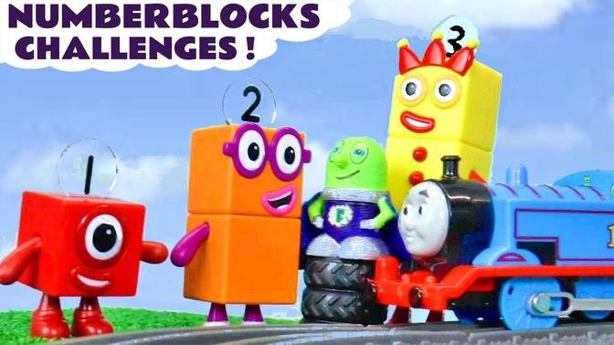 Numberblocks and Funlings Challenge Stories with Thomas Toy Trains #kids #toddlers #toys