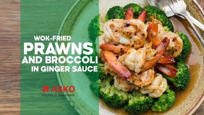 Wok-fried Prawns and Broccoli in Ginger Sauce | Recipe | ASKO Volcano Wok Burner