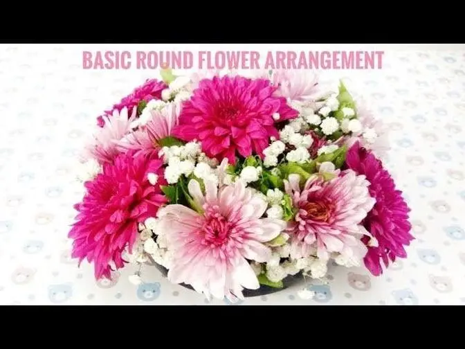 Round flower arrangement tutorial _ round style basic flower