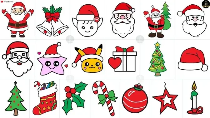 20+ Easy Christmas Drawings | Santa Claus Drawing | Christmas Drawing |  Easy Drawing