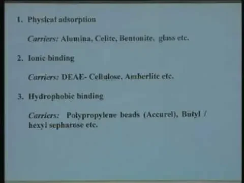 Lecture - 15 Immobilized Enzymes - II