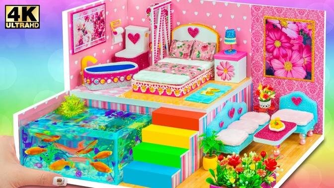 DIY Miniature Cardboard House #121 ❤️ Make Cute Heart House with Cute Bedroom, Bathroom, Living room