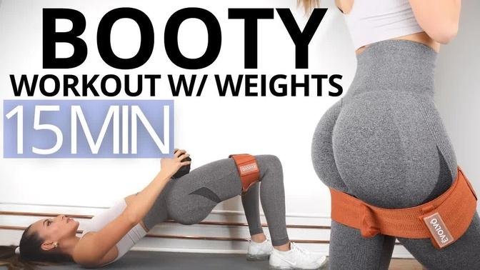 15 MIN BOOTY WORKOUT to grow your glutes! | Weights & Booty Band | 31 DAY CHALLENGE | Daniela Suarez