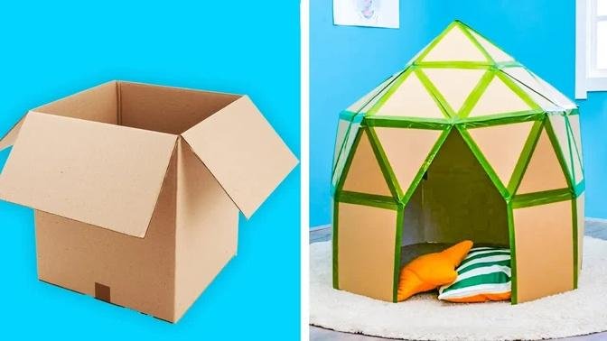 EASY DIY CARDBOARD CRAFTS -- 5-Minute Decor Projects With Cardboard