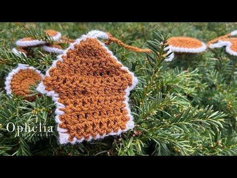 Christmas Ornaments Crochet // Gingerbread House Ornament and Garland