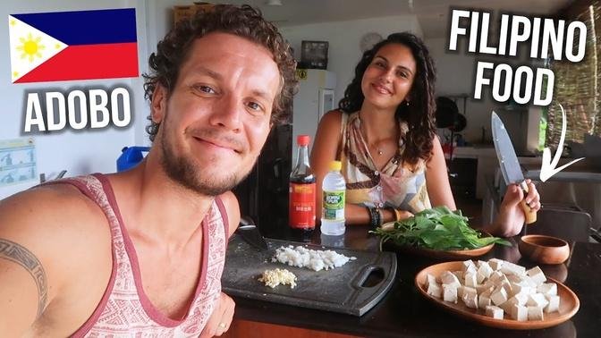 FOREIGNERS COOK ADOBO DISH! 🇵🇭 FAMOUS FILIPINO FOOD