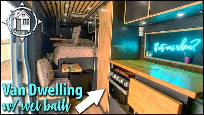 Stunning van conversion w/ wet bath. They traded in #buslife for #vanlife