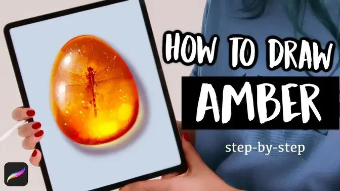 How to Draw a Realistic Amber - Easy Procreate Tutorial
