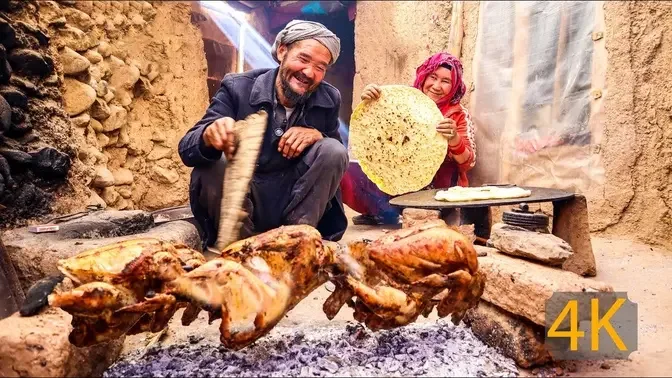 Central Afghanistan. Daily lifestyle and cooking of cave dwellers