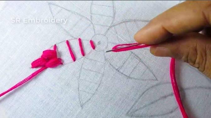 Modern Hand Embroidery Amazing Flower Design New Fancy Flower Embroidery Work With Easy Sewing Tutor