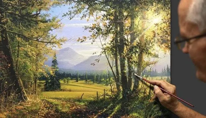 大自然享受阳光我们画 秋天的风景
