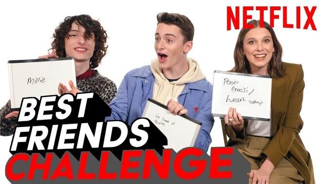 Stranger Things 3 Best Friends Challenge | Millie, Finn & Noah | Netflix