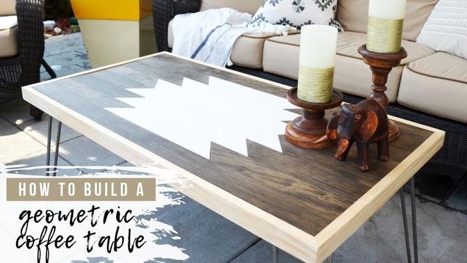 DIY Geometric Wood Art Table | How To Make A Coffee Table