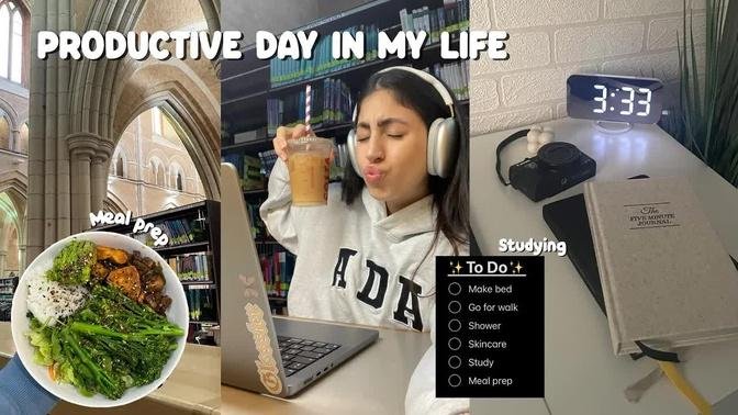 PRODUCTIVE Autumn Day In The Life ✨| meal prep, unboxing, studying, errands +more |