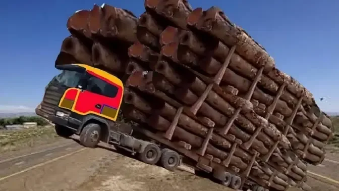 Dangerous Fastest Chainsaw Cutting Tree Machines Biggest Logging Wood Truck Heavy Equipment Working