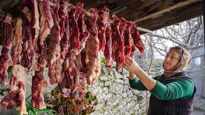 How to make Traditional Dried Meat for winter in the village？ - Recipe for Ukrainian borscht.