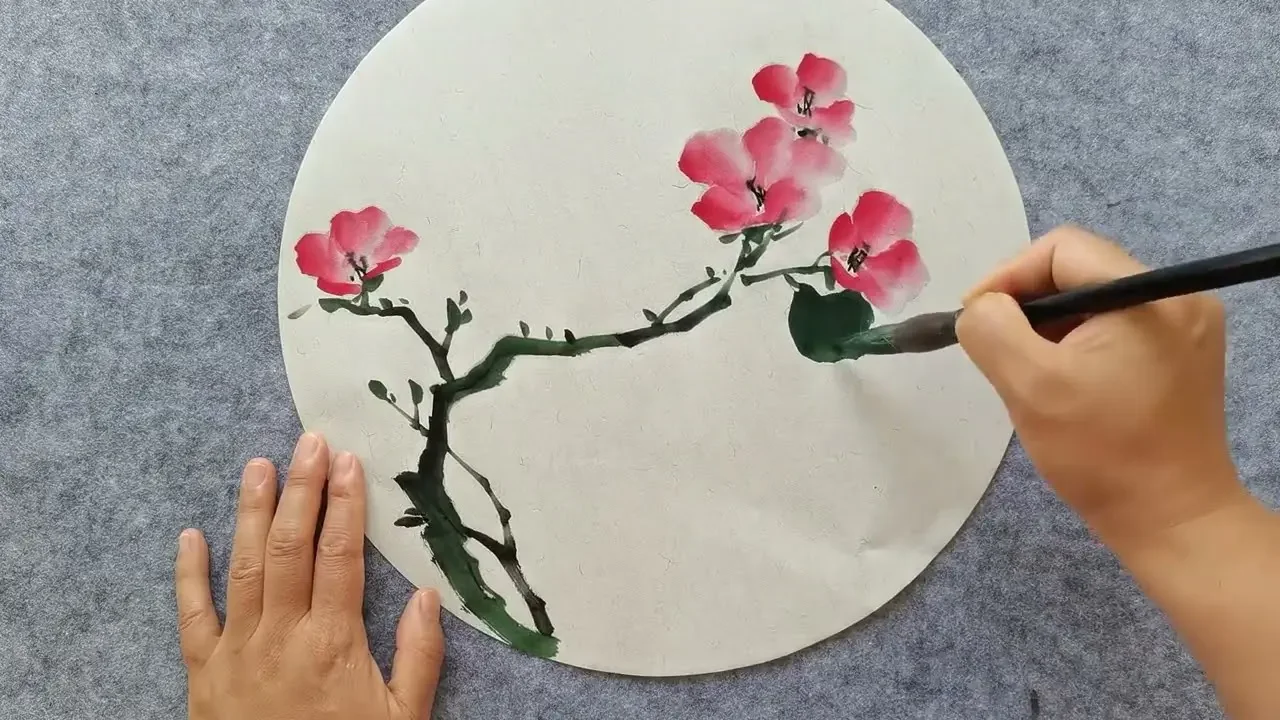 Painting art 初學國畫就從這裏開始畫起，筆法簡潔明快，花朵自然靈動。