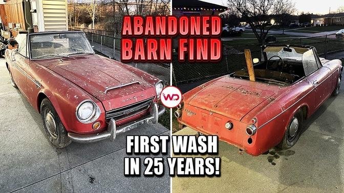 ABANDONED BARN FIND First Wash In 25 Years Datsun 1600 Roadster! Satisfying Detailing Restoration!.