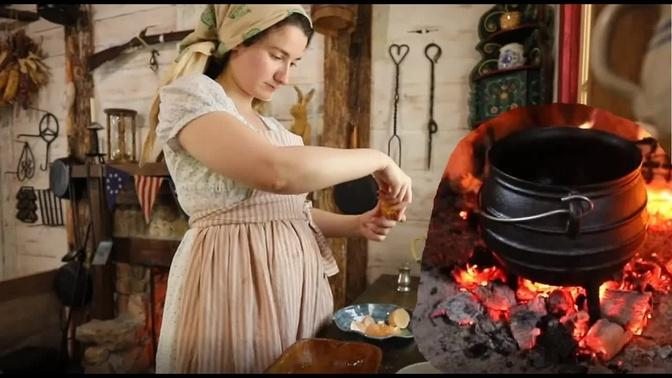 Cooking Fried Chicken from 1796 |ASMR Cauldron Cooking| Real Period Recipes