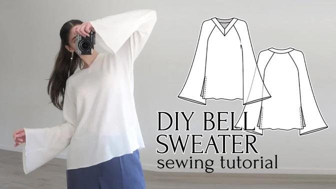 DIY Pinterest-Inspired Sweater with Bell Sleeves & Side Slits + Sewing Pattern