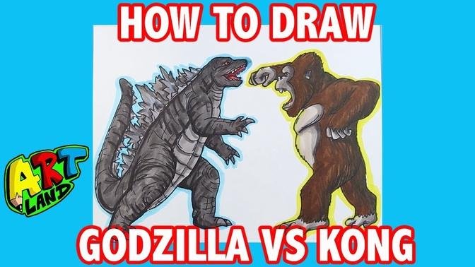 How to Draw GODZILLA VS KONG FIGHT SCENE