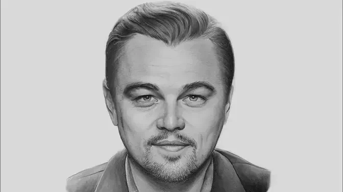 Drawing Leonardo DiCaprio Realistic Pencil Drawing using Camlin graphite pencils