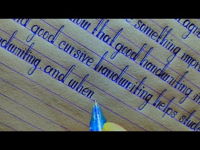 Beautiful handwriting in English