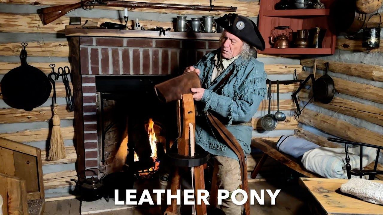 Making an 18'th Century Leather Pony | BODGER | SADDLE STITCH | LEATHER BAG | COLONIAL HISTORY |