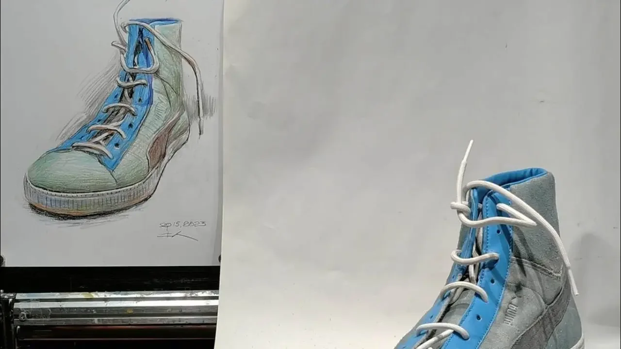 【土人教畫】547 請認準土人老師親授網課微信號16478318998 Terrain art class crayon  - shoe