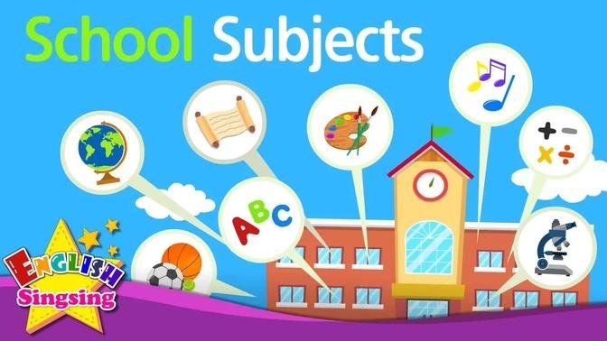 Kids vocabulary - School Subjects - favorite subject - English educational video