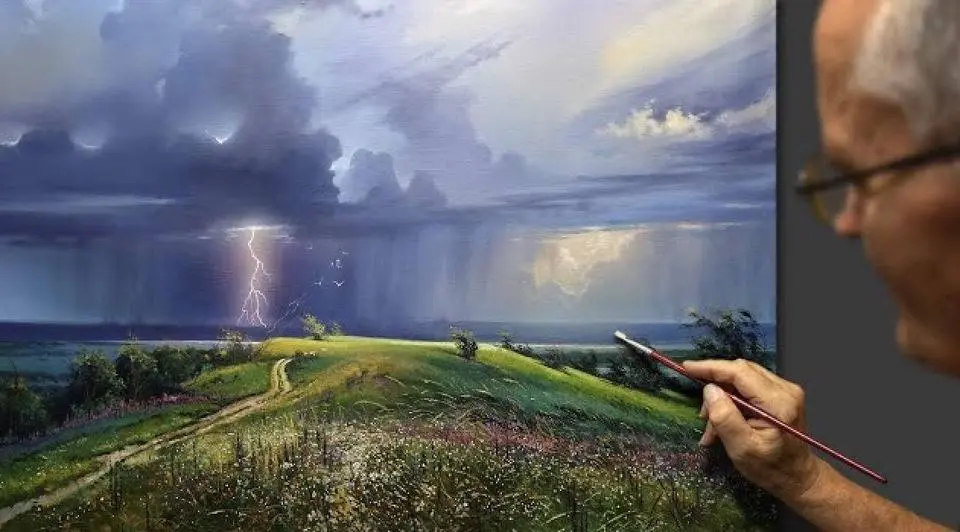 覺醒（夏日雷雨）油畫 藝術家 -- Viktor Yushkevich