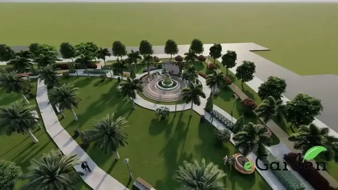 Landscape design of Triangular family park...