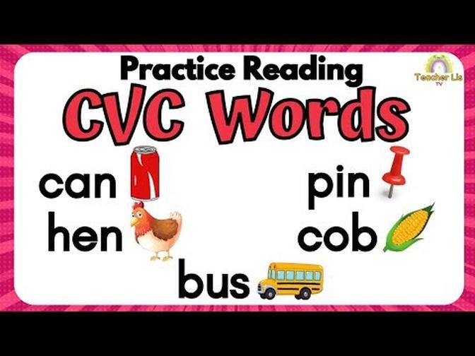  Practice Reading CVC Words - Short Vowel Words - Short a - Short e - Short | English for kids