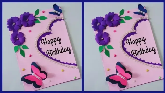 happy birthday card ideas easy / How to make birthday card / Diy ...