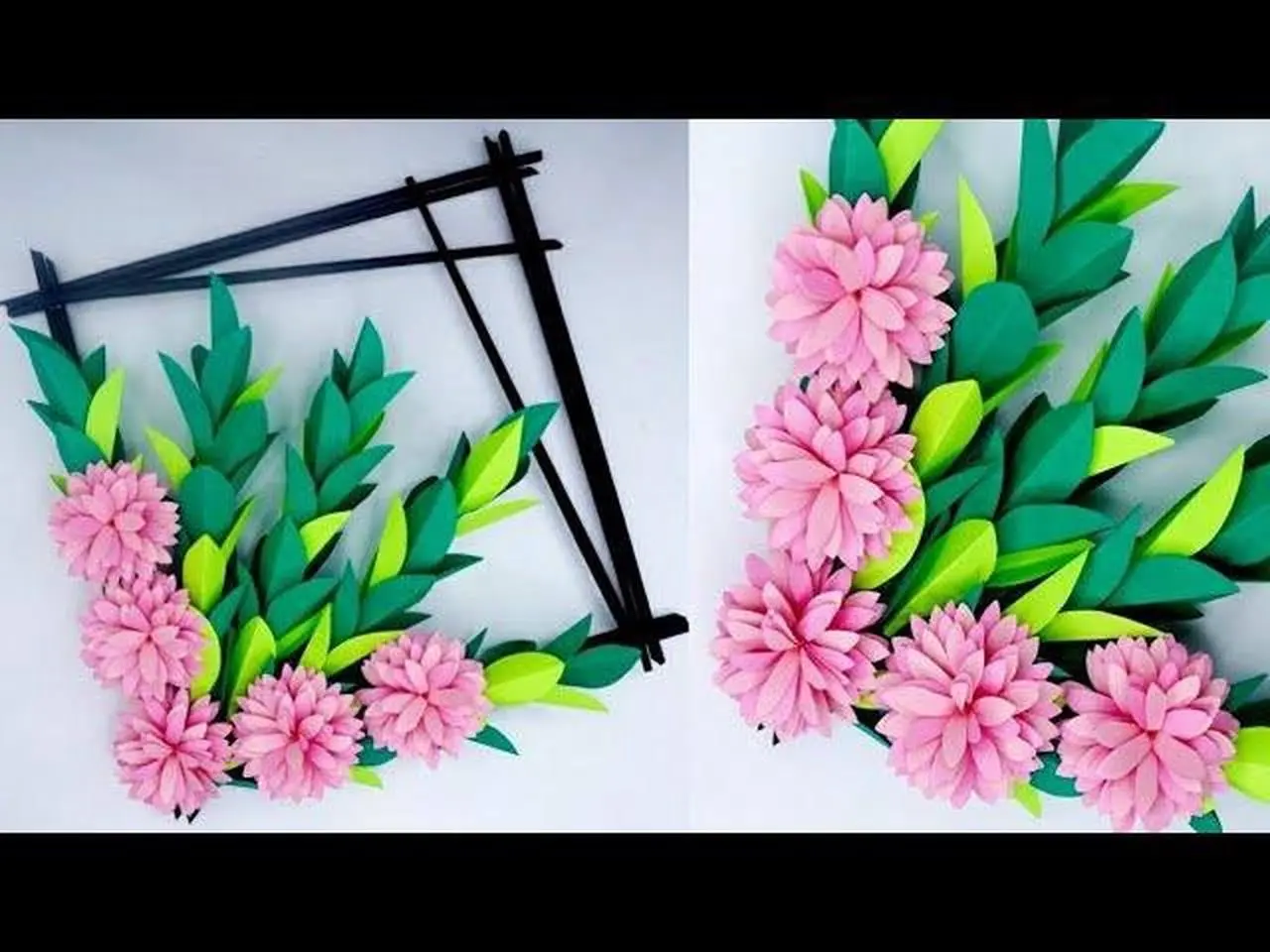 DIY Wall Hanging | Paper Flowers | Beautiful Paper Wall Hanging Craft Ideas